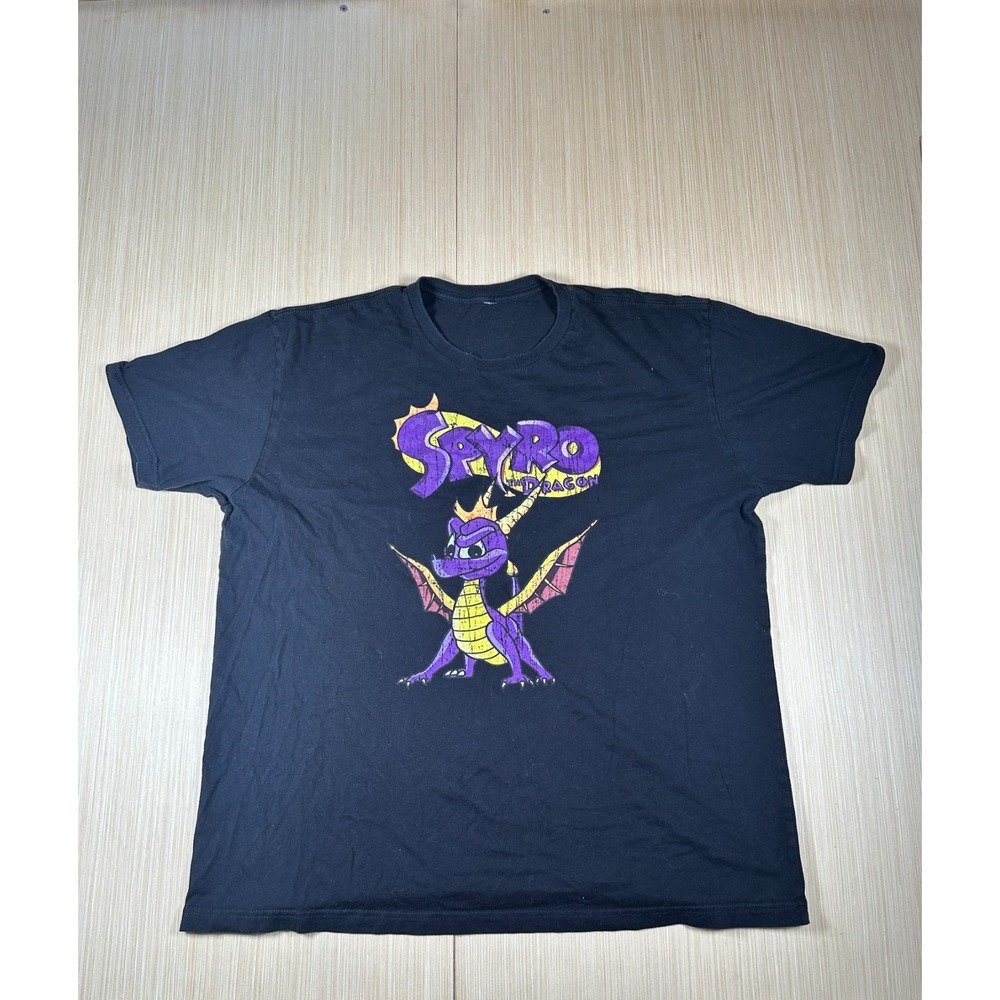 Spyro the Dragon T-Shirt Mens Blue Graphic Print Crew Neck Pullover Running‎